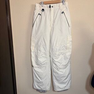 Turbine Women’s Size Large White Cargo Snow Pants Pockets Ski Snowboard Pants